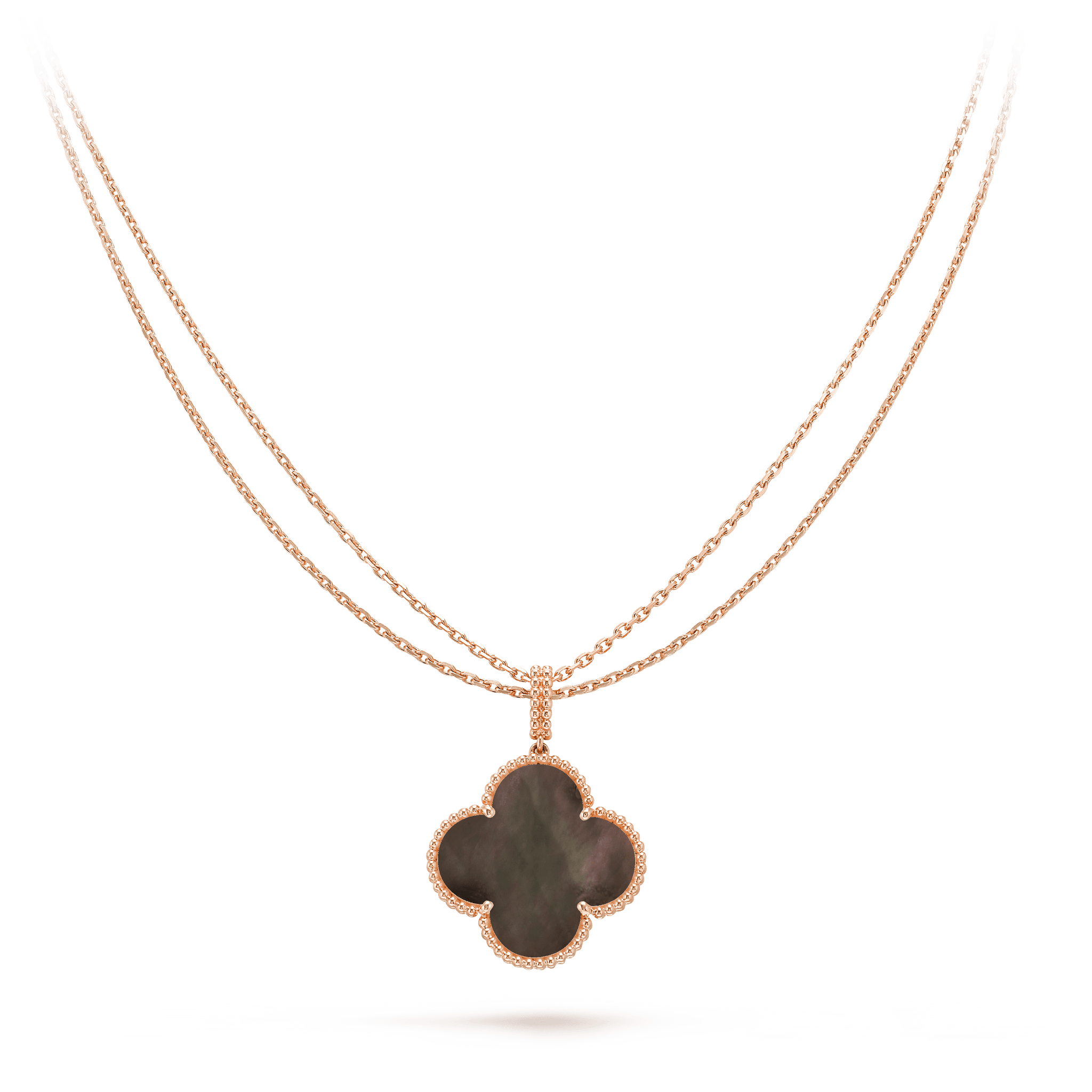 [Aurelle Style]CLOVER 25MM GOLD DARK MOP BIG CLOVER NECKLACE