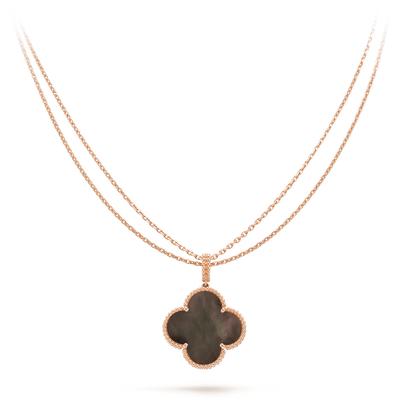 [Aurelle Style]CLOVER 25MM GOLD DARK MOP BIG CLOVER NECKLACE