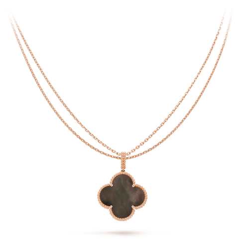 [Aurelle Style]CLOVER 25MM GOLD DARK MOP BIG CLOVER NECKLACE