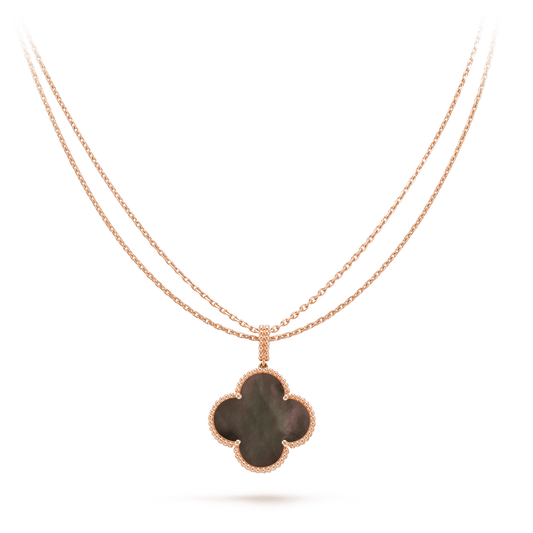 [Aurelle Style]CLOVER 25MM GOLD DARK MOP BIG CLOVER NECKLACE