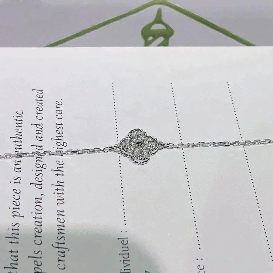 [Aurelle Style]CLOVER  SINGLE FLOWER BRACELET SILVER