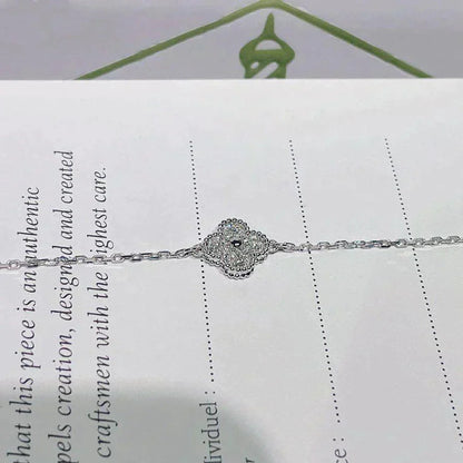 [Aurelle Style]CLOVER  SINGLE FLOWER BRACELET SILVER