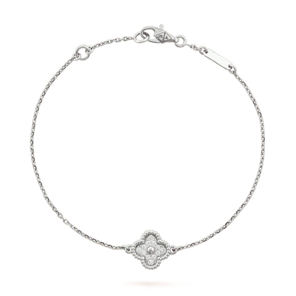 [Aurelle Style]CLOVER  SINGLE FLOWER BRACELET SILVER