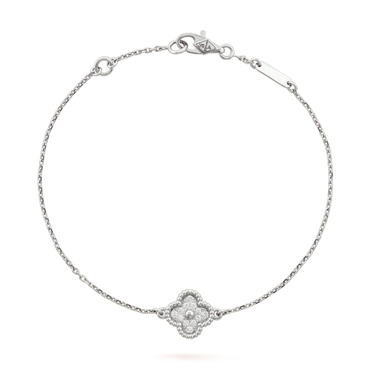 [Aurelle Style]CLOVER  SINGLE FLOWER BRACELET SILVER