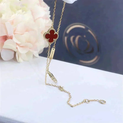 [Aurelle Style]CLOVER  CARNELIAN SINGLE FLOWER BRACELET