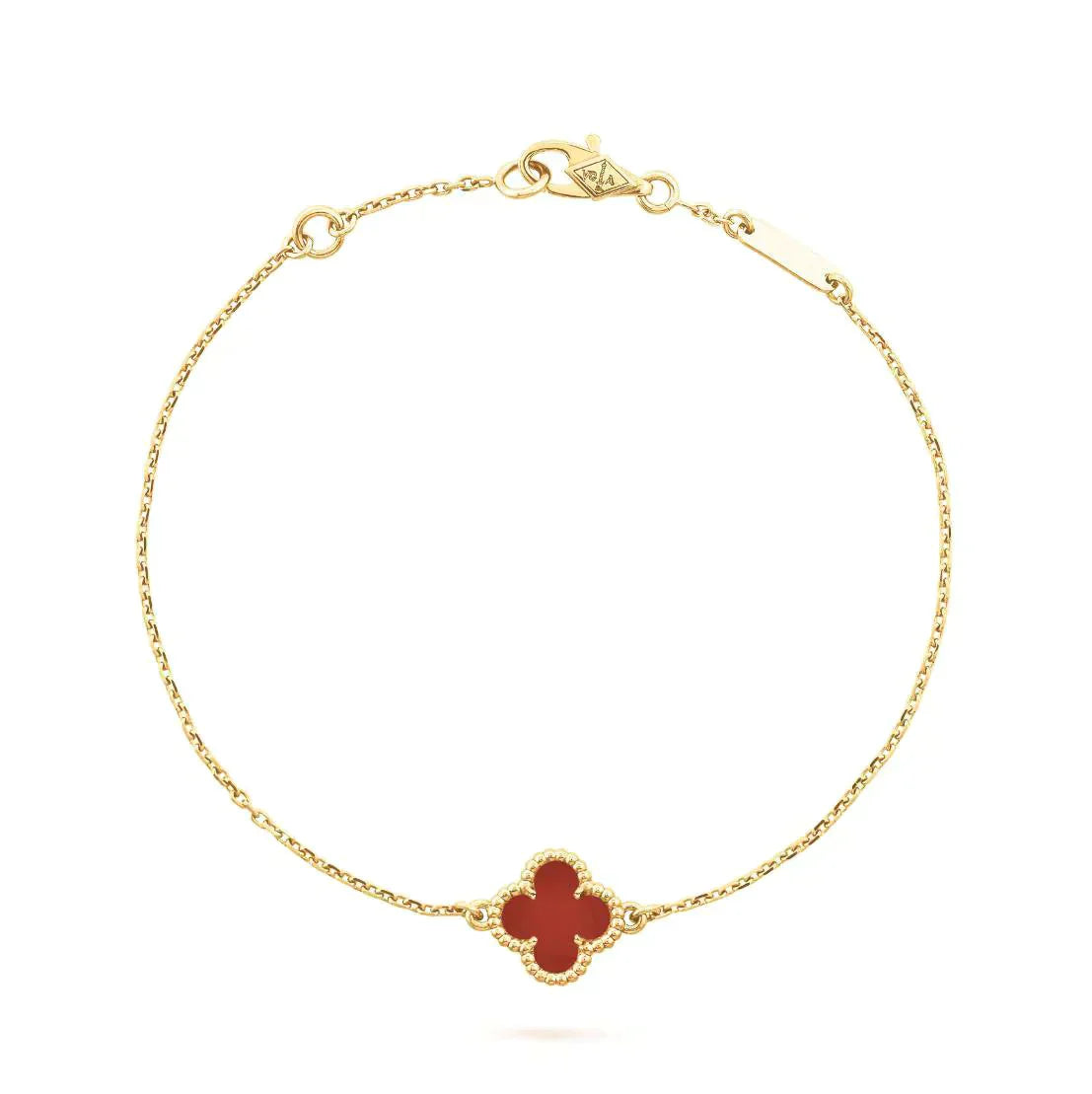 [TOP]CLOVER  CARNELIAN SINGLE FLOWER BRACELET