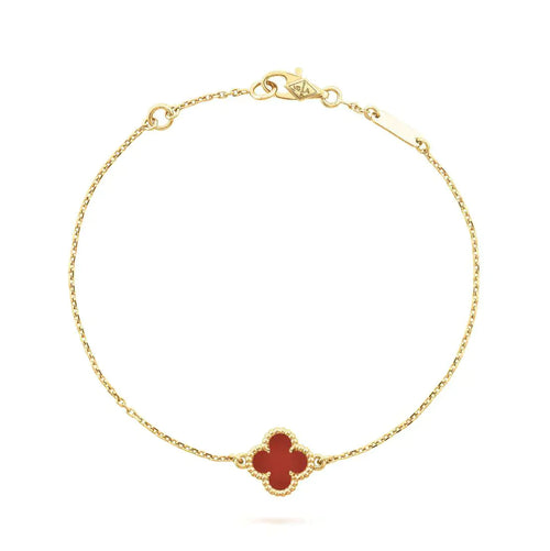 [TOP]CLOVER  CARNELIAN SINGLE FLOWER BRACELET