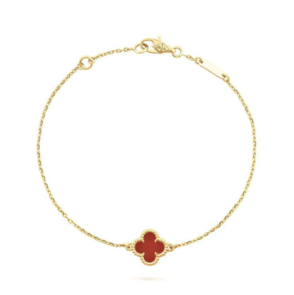 [Aurelle Style]CLOVER  CARNELIAN SINGLE FLOWER BRACELET