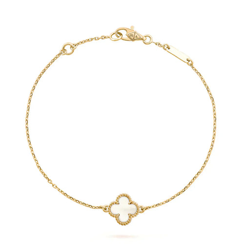 [Aurelle Style]CLOVER WHITE MOP SINGLE FLOWER BRACELET