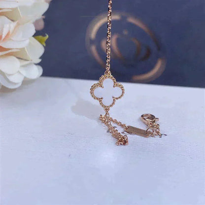 [Aurelle Style]CLOVER WHITE MOP SINGLE FLOWER BRACELET