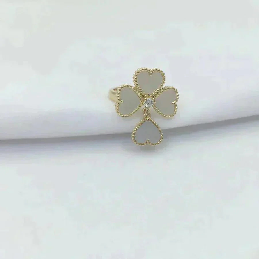 [Aurelle Style]SWEET CLOVER WHITE MOP RING