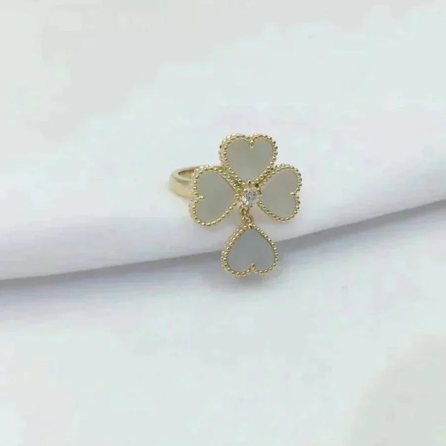 [Aurelle Style]SWEET CLOVER WHITE MOP RING