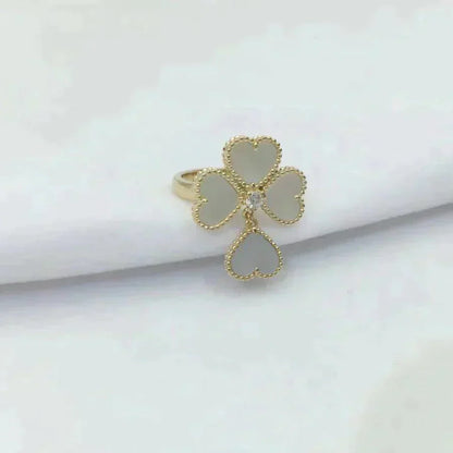 [Aurelle Style]SWEET CLOVER WHITE MOP RING