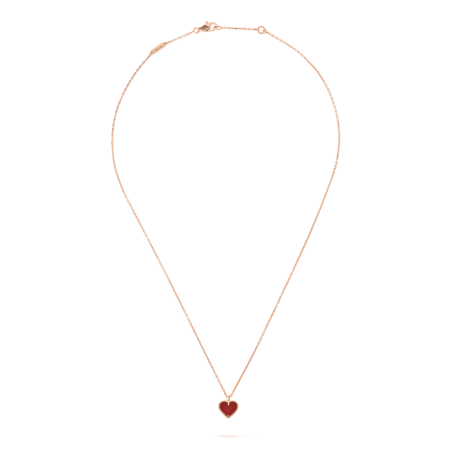 [Aurelle Style]SWEET CLOVER CARNELIAN HEART NECKLACE