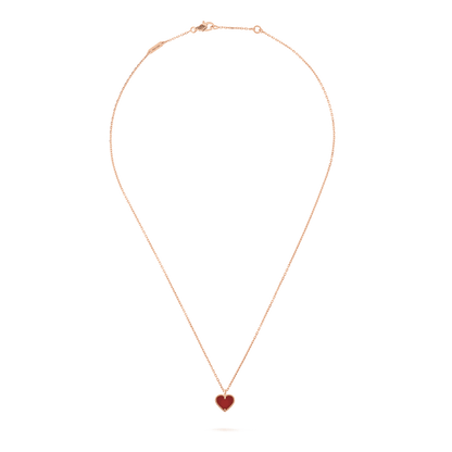 [Aurelle Style]SWEET CLOVER CARNELIAN HEART NECKLACE