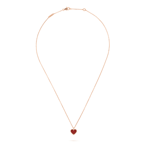 [Aurelle Style]SWEET CLOVER CARNELIAN HEART NECKLACE