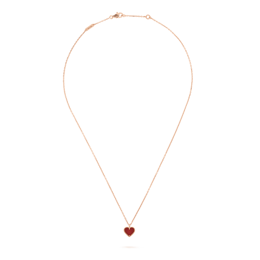 [Aurelle Style]SWEET CLOVER CARNELIAN HEART NECKLACE
