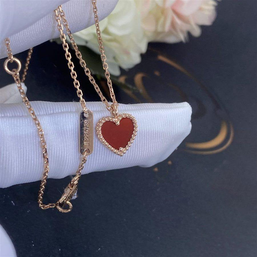 [Aurelle Style]SWEET CLOVER CARNELIAN HEART NECKLACE