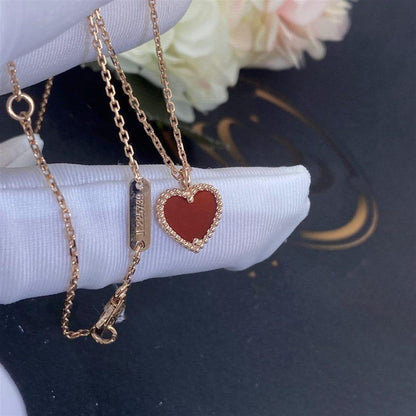 [Aurelle Style]SWEET CLOVER CARNELIAN HEART NECKLACE