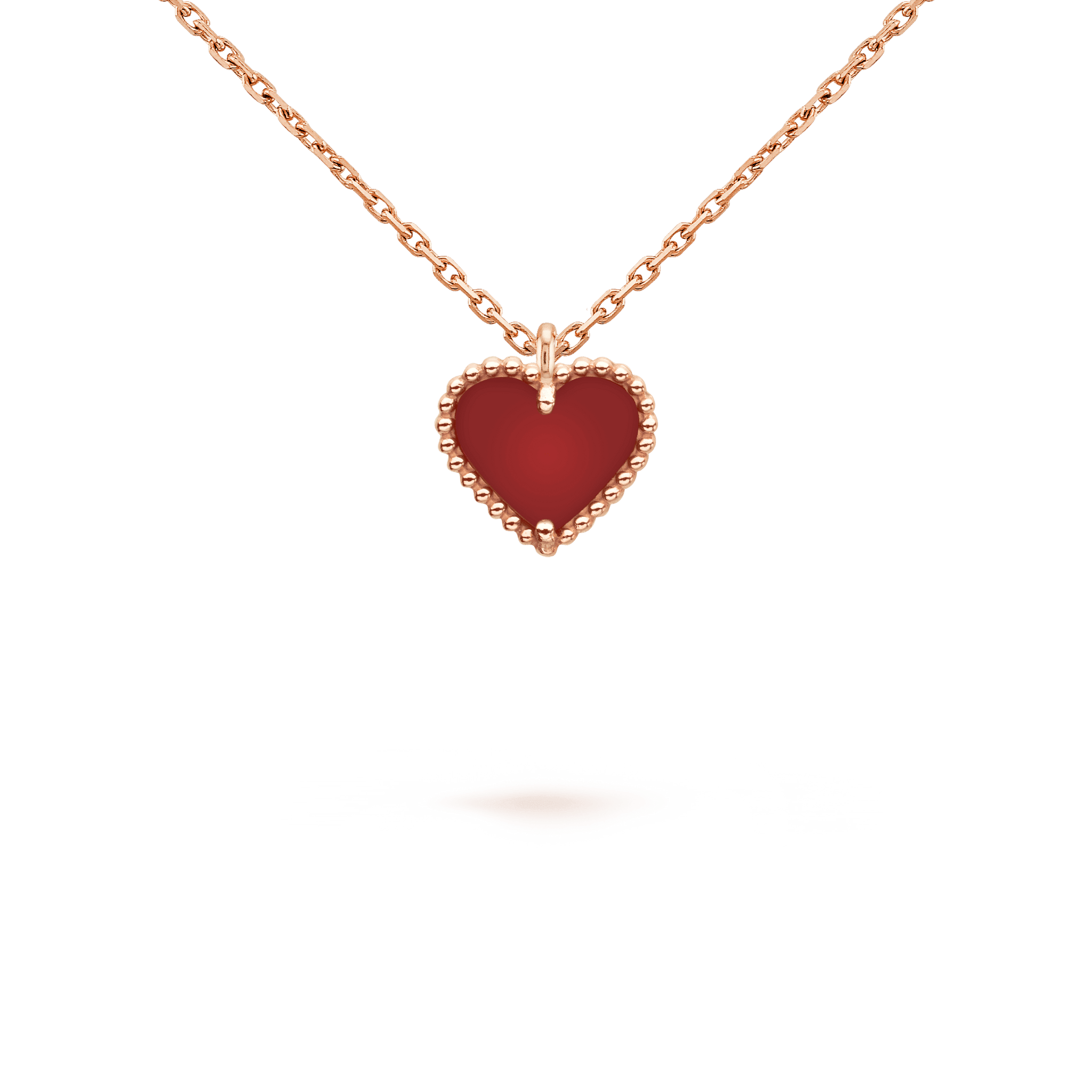 [Aurelle Style]SWEET CLOVER CARNELIAN HEART NECKLACE