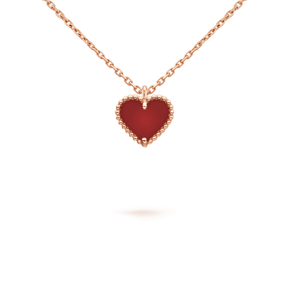 [Aurelle Style]SWEET CLOVER CARNELIAN HEART NECKLACE