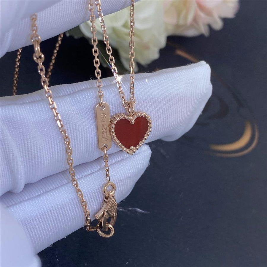 [Aurelle Style]SWEET CLOVER CARNELIAN HEART NECKLACE
