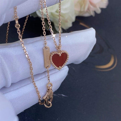 [Aurelle Style]SWEET CLOVER CARNELIAN HEART NECKLACE