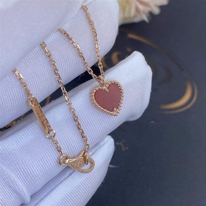 [Aurelle Style]SWEET CLOVER CARNELIAN HEART NECKLACE