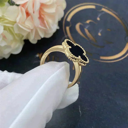 [Aurelle Style]CLOVER ONYX RING