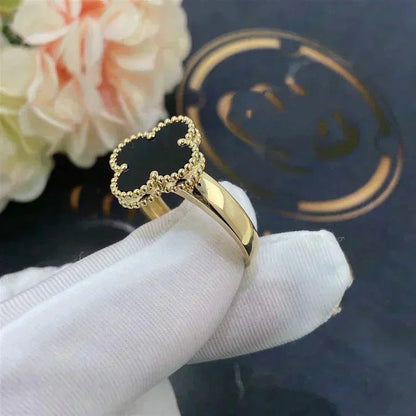 [Aurelle Style]CLOVER ONYX RING