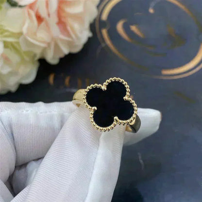 [Aurelle Style]CLOVER ONYX RING