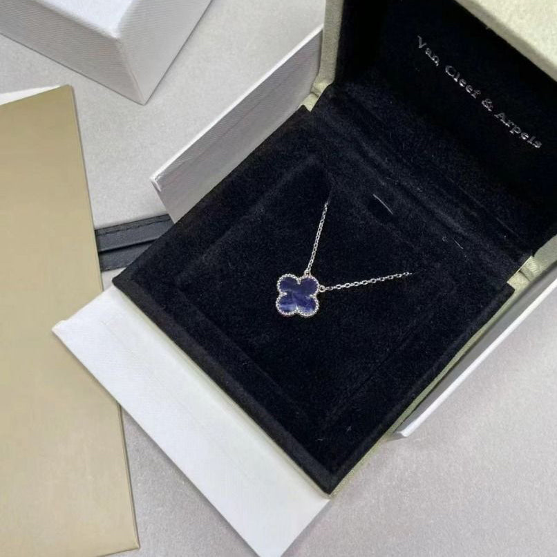 [Aurelle Style]CLOVER 15MM PIETERSITE NECKLACE SILVER