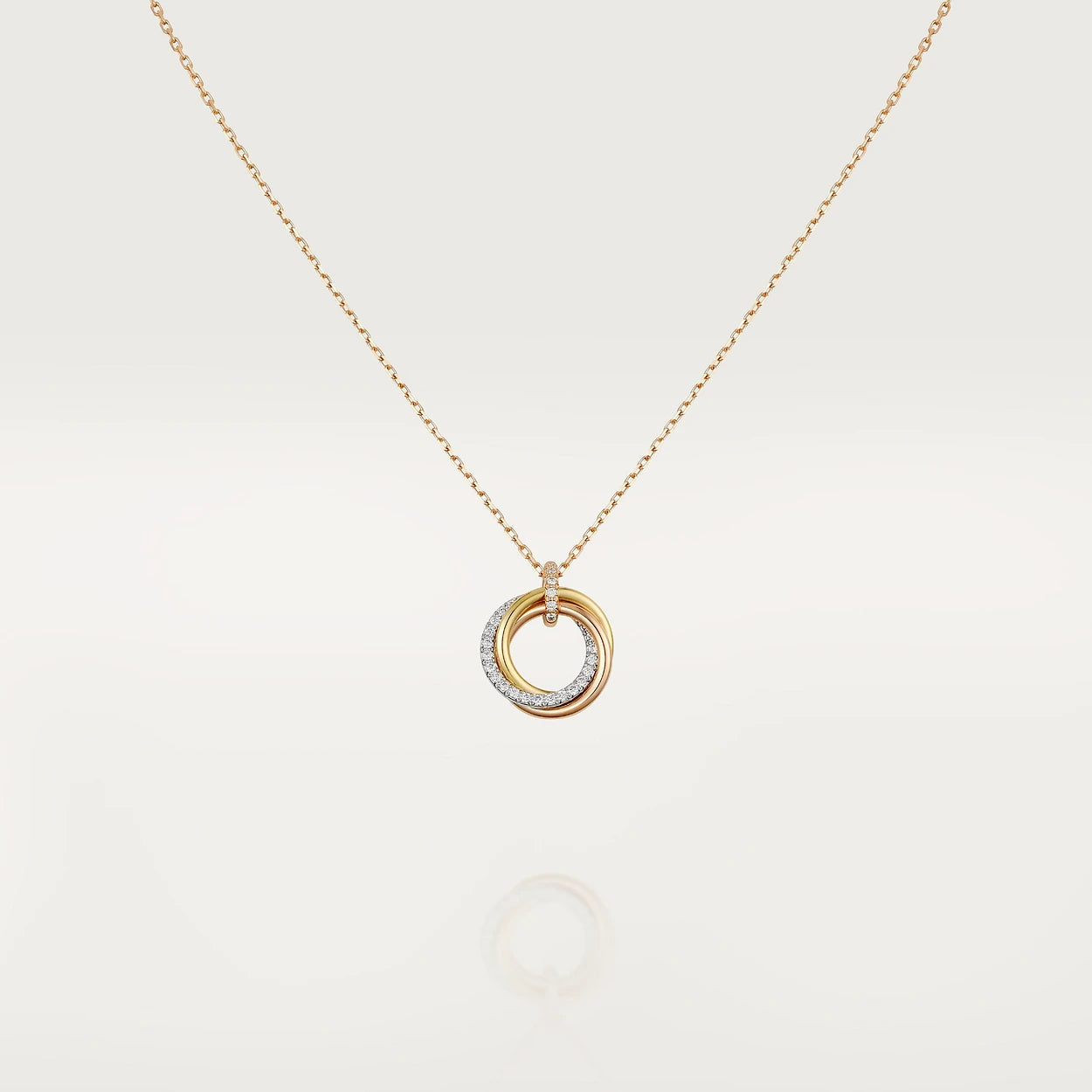 [Aurelle Style]TRINITY NECKLACE SILVER GOLD PINK GOLD DIAMONDS