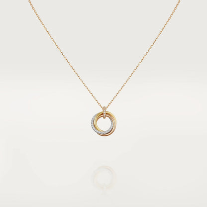 [Aurelle Style]TRINITY NECKLACE SILVER GOLD PINK GOLD DIAMONDS