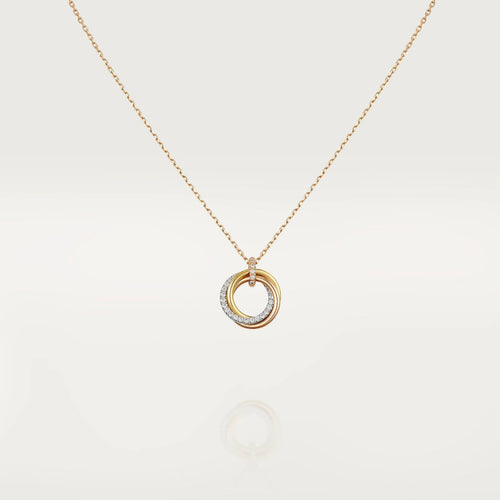 [Aurelle Style]TRINITY NECKLACE SILVER GOLD PINK GOLD DIAMONDS