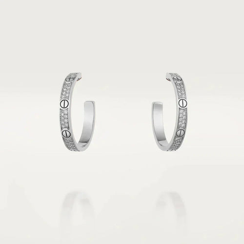 [Aurelle Style]LOVE DIAMOND SILVER HOOP EARRINGS