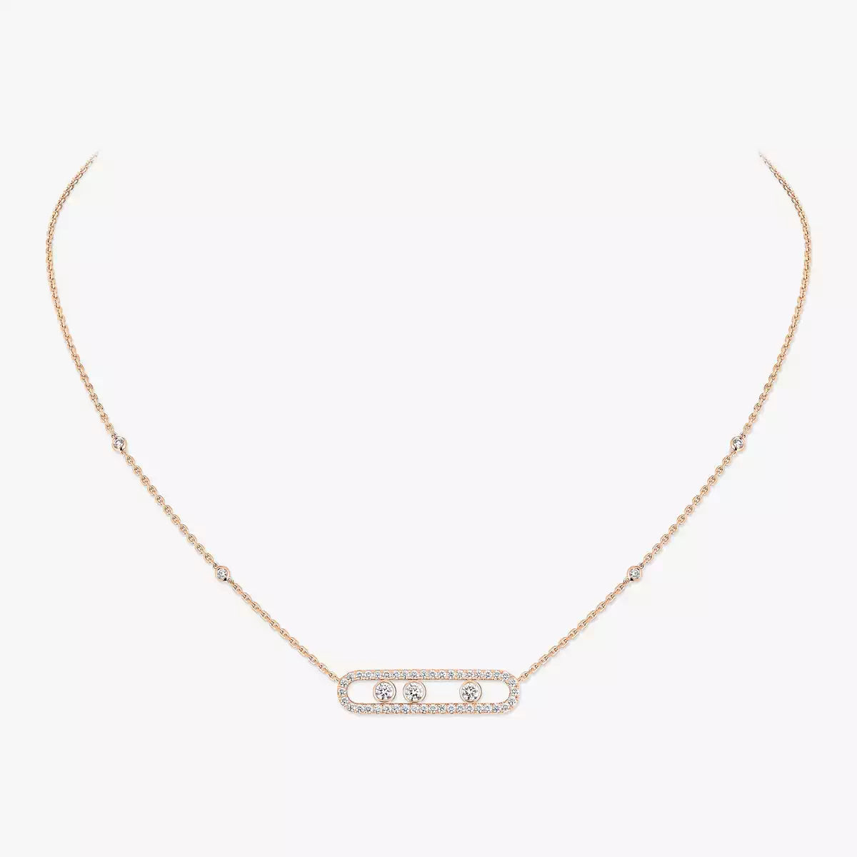 [Aurelle Style] Move Pave_ Rose Gold Diamond Necklace