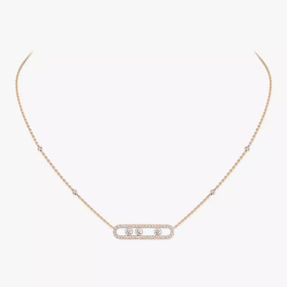 [Aurelle Style] Move Pave_ Rose Gold Diamond Necklace