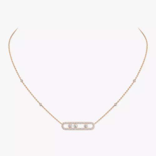 [Aurelle Style] Move Pave_ Rose Gold Diamond Necklace
