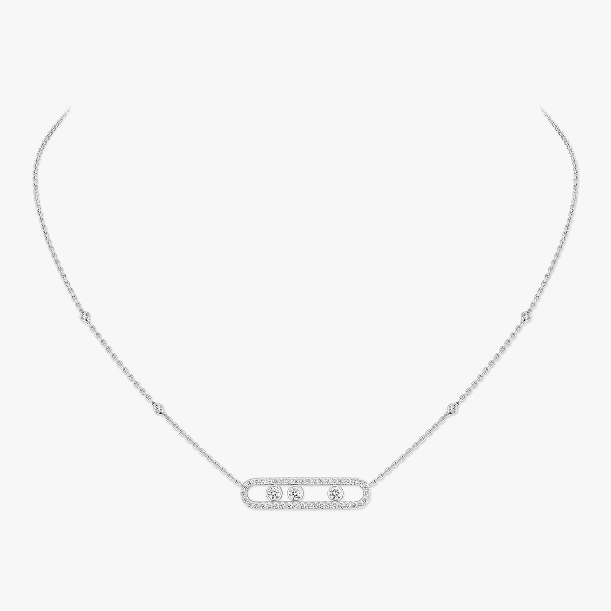 [Aurelle Style] Move Pave_ Rose Gold Diamond Necklace