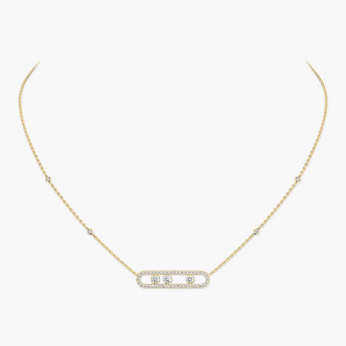 [Aurelle Style] Move Pave_ Rose Gold Diamond Necklace