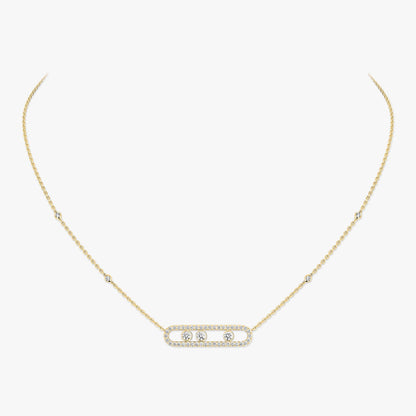 [Aurelle Style] Move Pave_ Rose Gold Diamond Necklace