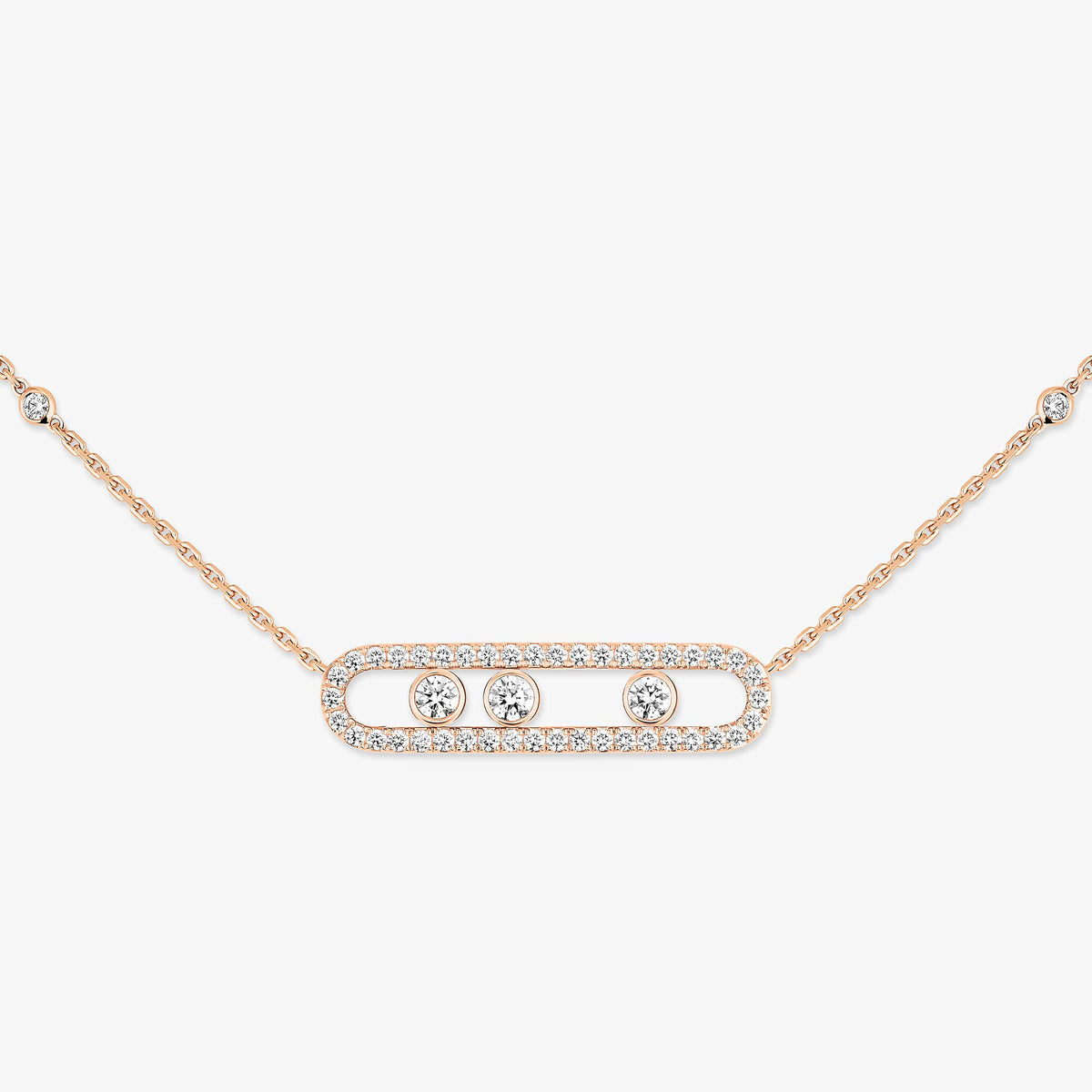 [Aurelle Style] Move Pave_ Rose Gold Diamond Necklace