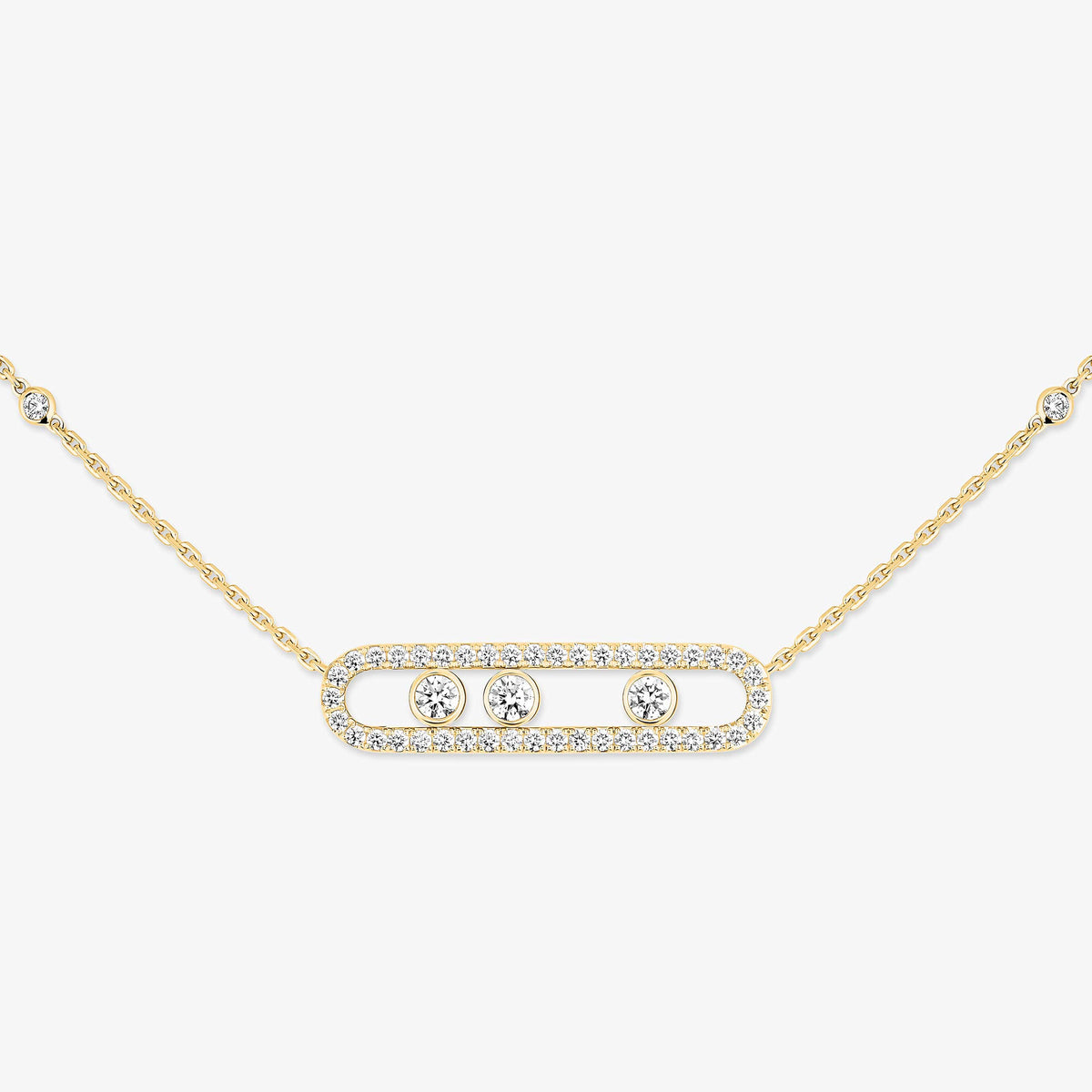 [Aurelle Style] Move Pave_ Rose Gold Diamond Necklace