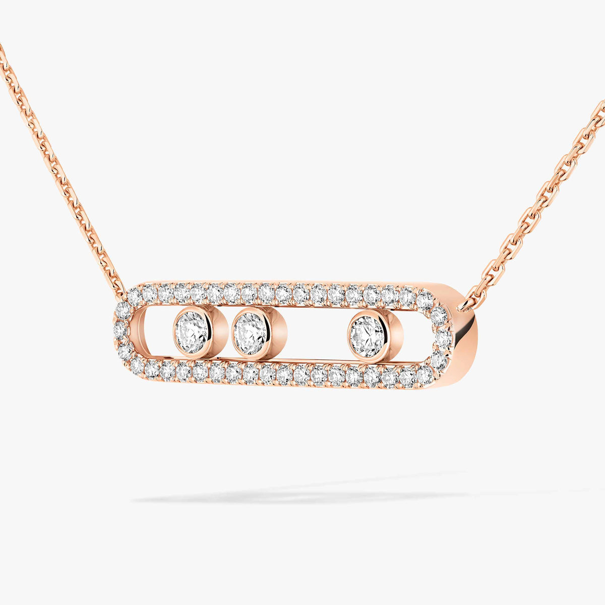 [Aurelle Style] Move Pave_ Rose Gold Diamond Necklace