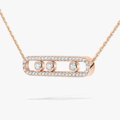 [Aurelle Style] Move Pave_ Rose Gold Diamond Necklace