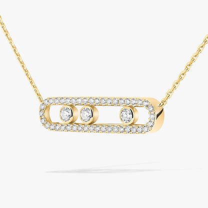 [Aurelle Style] Move Pave_ Rose Gold Diamond Necklace