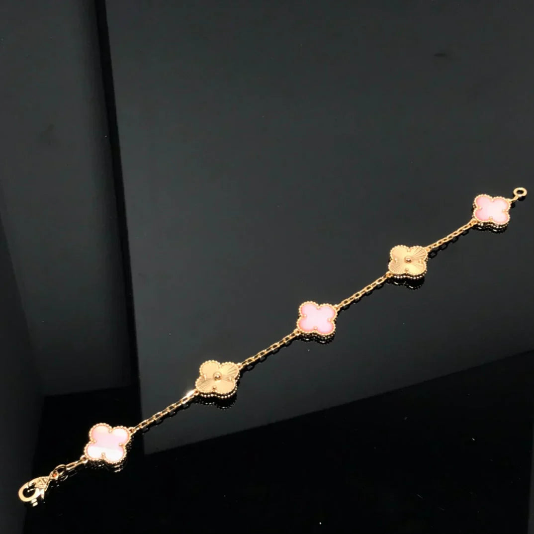 [Aurelle Style] CLOVER 5 MOTIFS  PINK MOP BRACELET COLLECTION