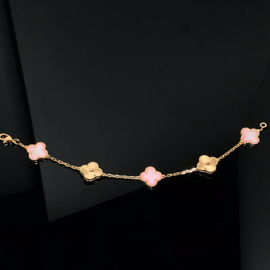 [Aurelle Style] CLOVER 5 MOTIFS  PINK MOP BRACELET COLLECTION