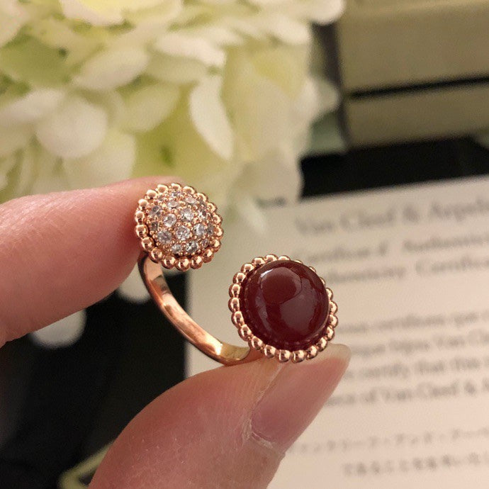 [Aurelle Style]PERLEE COULEURS DIAMOND ROSE GOLD BETWEEN THE FINGER RING